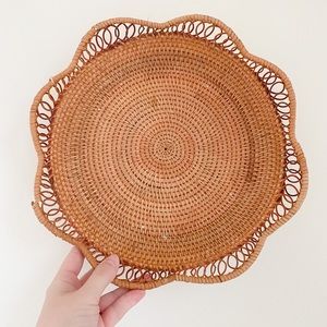 Handmade wicker woven tray